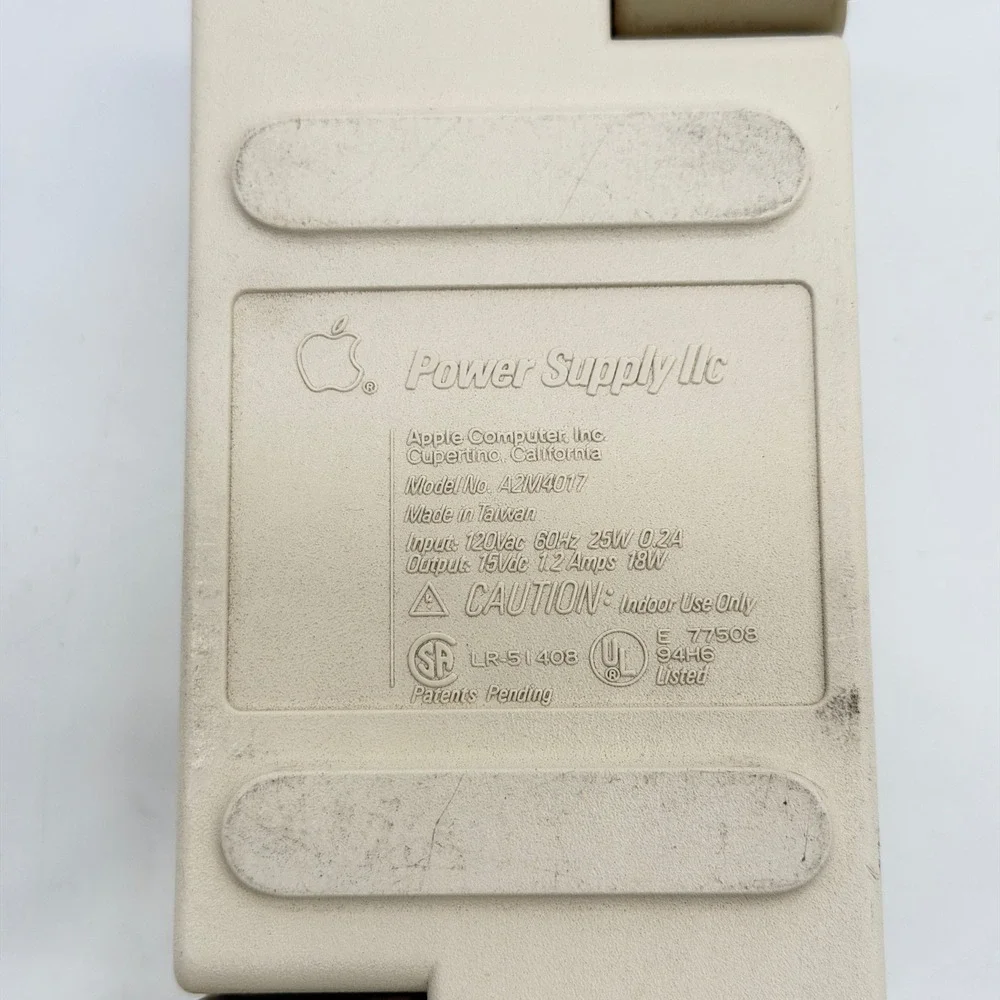 Vintage Apple Power Supply IIc A2M4017 15V 1.2A 18W 7-Pin DIN Adapter Good Cond
